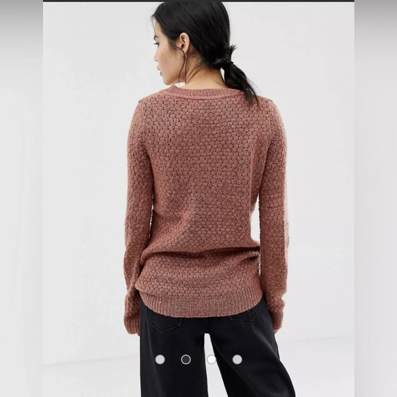 Ichi Textured Knit Sweater Light  Mahogany Colour Size XXL - Picture 3 of 14